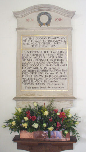 Photo of Broadwell War Memorial