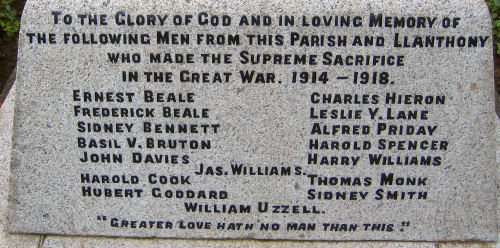 Hempsted World War 1 Memorial Inscriptions