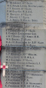 Lydney War Memorial Panel 1