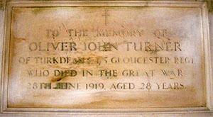 Oliver John Turner memorial